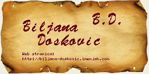Biljana Dosković vizit kartica